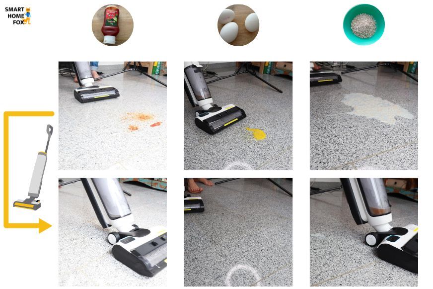 Die Reinigungsleistung des Tineco Floor One S5 Steam auf Fliesen